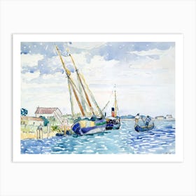Marine Scene Boats Near Venice, Henri Edmond Cross Art Print