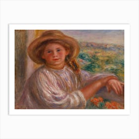 Girl On A Balcony, Cagnes, Pierre Auguste Renoir Art Print