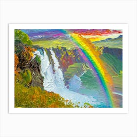 Rainbow Over Waterfall Art Print