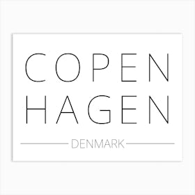 Copenhagen Denmark Typography City Country Word 1 Art Print