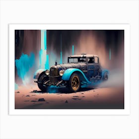 Old Blue Car Art Print