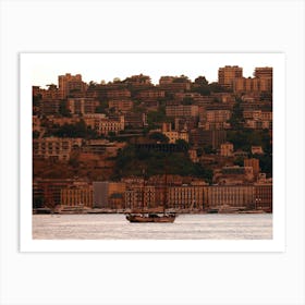 Naples City Wotn Houses Architecure Boat Ship Water Italy Italia Italian photo photography art travel Art Print