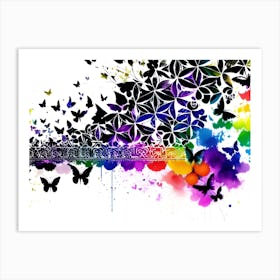 Rainbow Butterflies 2 Art Print