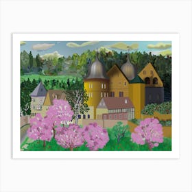 Landscape With Sababurg Castle In Germany Art Print