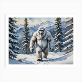 A Glimpse of the Unknown Bigfoot Art Print