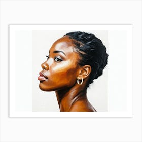 Side Profile Of Beautiful Woman Oil Painting 185 Art Print