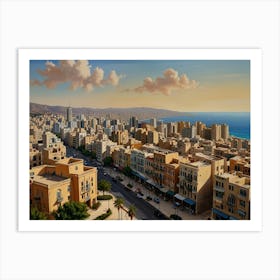 Cityscape Of Lebanon art Art Print