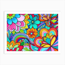 Colorful Floral Pattern 3 Art Print