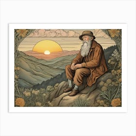 Old Man on Mountain Art Print