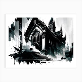 Church In Black And White 1 Art Print