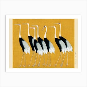 Yellow Cranes Art Print