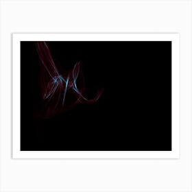 Glowing Abstract Curved Blue And Red Lines 14 Art Print