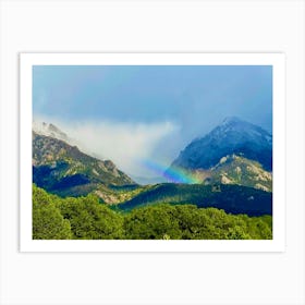 Rainbow Through Mountain Valley Art Print