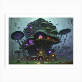 Mushroom Mansion Art Print