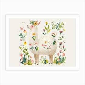 Little Floral Llama 3 Art Print