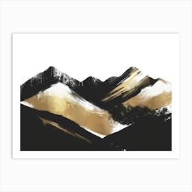 Gold And Black Mountains 19 Art Print