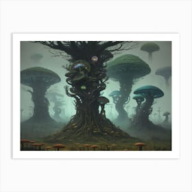 Alien Mushroom World 1 Art Print