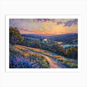 Western Sunset Landscapes Texas Hill Country 1 Art Print