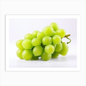 Green Grapes Isolated On White Background 1 Art Print