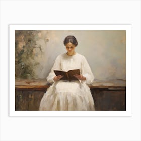 Book Reading Painting Art Print