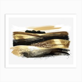 Gold And Black Landscape Painting Art Print