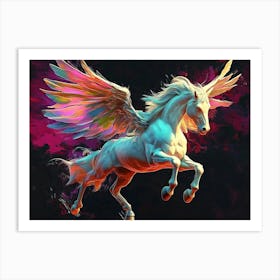 White Unicorn Art Print