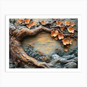 3d Tree Bark Textures and Woodland Beauty of Natural Landscapes with a Realistic Texture Art Print