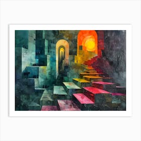 Stairs To Heaven, Cubism Art Print