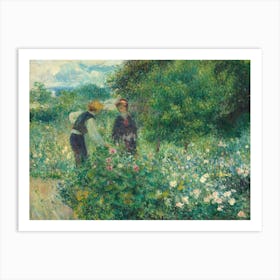 Picking Flowers (1875), Pierre Auguste Renoir Art Print