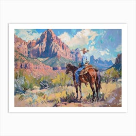 Cowboy In Zion National Park Utah 1 Art Print