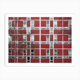 Red Tiles And Geometric Windows Art Print