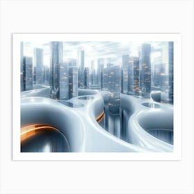 Buildings Futuristic 3d Wallpaper Art Print