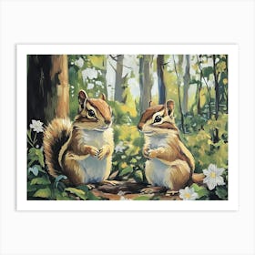 Chipmunks In The Woods Art Print