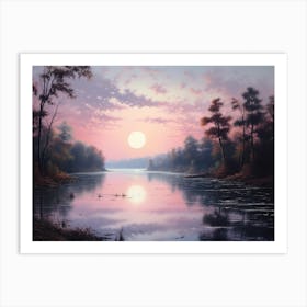 Sunset Over The River 2 Art Print