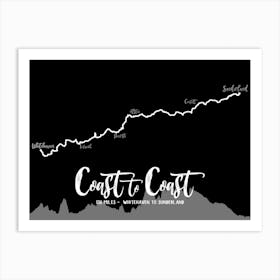 Coast To Coast Whitehaven To Sunderland With Elevation Profile | Long Distance Path Print Art Print