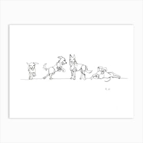 Dogs being dogs Art Print