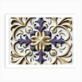 Sculpture Pattern Spiral Curve Cross Vine Star Geometry Flower Art Print