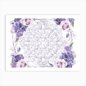 Lilac Mandala - Purple Boho Meditation Art Print