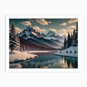 A Glacial Embrace: Winter Landscape 3 Art Print