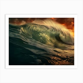 Sunset Ocean Wave 1 Art Print