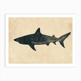 Nurse Shark Grey Silhouette 2 Art Print