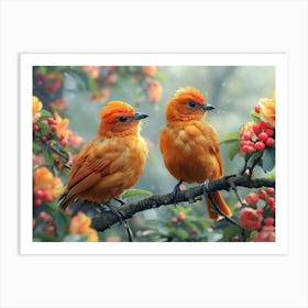 Beautiful Bird on a branch 21 Art Print
