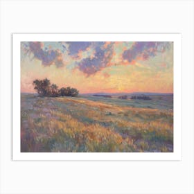 Western Sunset Landscapes Great Plains 1 Art Print