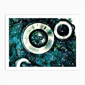 Circles On Water Emerald Abstraction Art Print