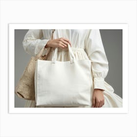 White Canvas Tote Bag Art Print