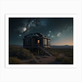 Cabin In The Desert Art Print