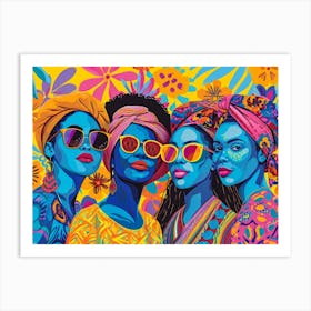 Three Women In Sunglasses 1 Art Print