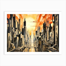 Futuristic Cityscape 1 Art Print