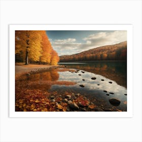 Autumn Trees On A Lake Art Print