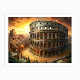 Majestic Roman Colosseum At Sunset Art Print